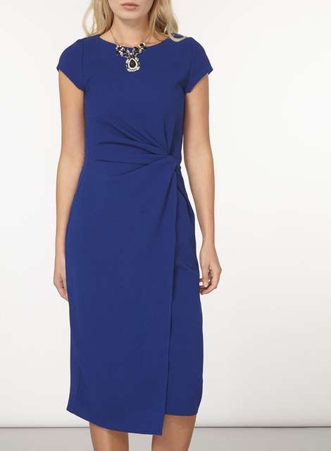 **Luxe Cobalt Blue Ruched Dress